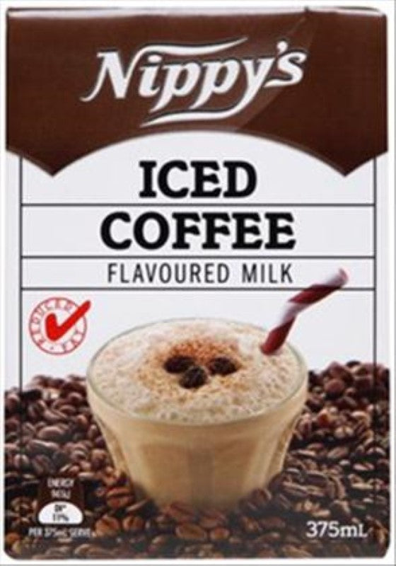 Pack of 24 x 375ML Nippys Milk Iced Coffee, featuring rich coffee flavor blended with premium Australian milk.