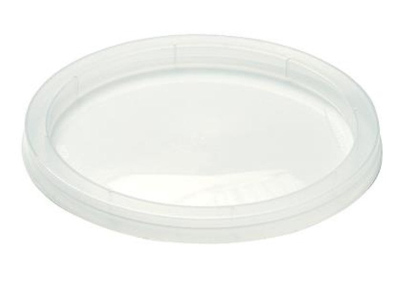 PP plastic round lid for 280-880ml containers, 50-pack by Huhtamaki, designed for dry storage.