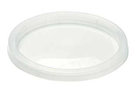 PP plastic round lid for 280-880ml containers, 50-pack by Huhtamaki, designed for dry storage.
