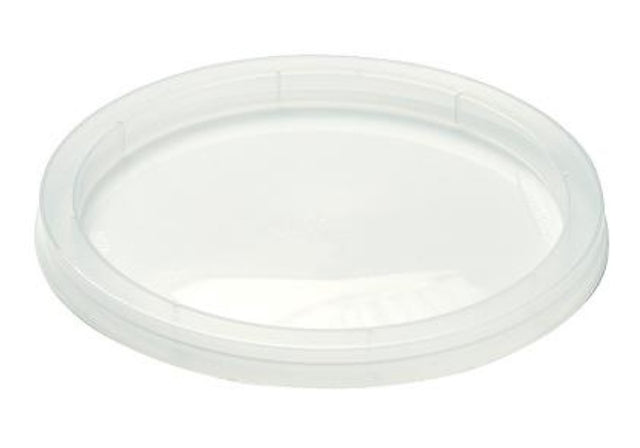 PP plastic round lid for 280-880ml containers, 50-pack by Huhtamaki, designed for dry storage.