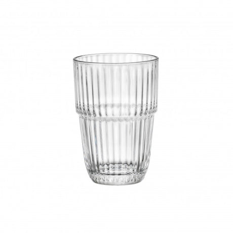 Bormioli Rocco Barshine HiBall set of 6 tempered glasses, stackable and dishwasher safe, ideal for cocktails and refreshments.