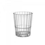 Set of 6 Bormioli Rocco Oxford Bar Rock glasses, 312ml, with a faceted design, durable, stackable, and dishwasher safe.