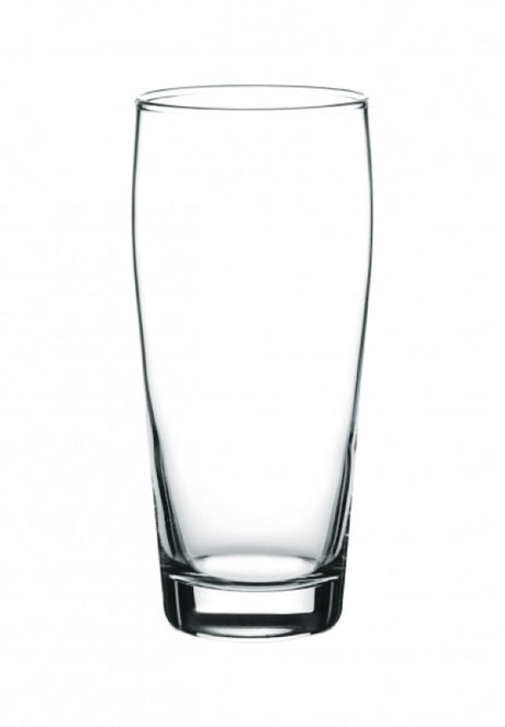 Pack of 12 Pasabahce Jubilee Beer Glasses, sturdy with gauge markings, ideal for home and commercial use, dishwasher safe.