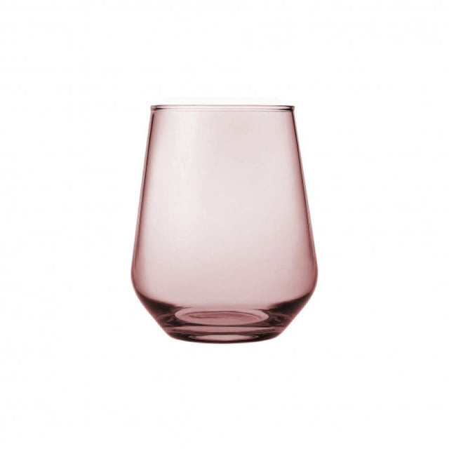 Set of 6 Pasabahce Allegra pink old fashioned glasses, 425ml, blending modern elegance with everyday functionality.