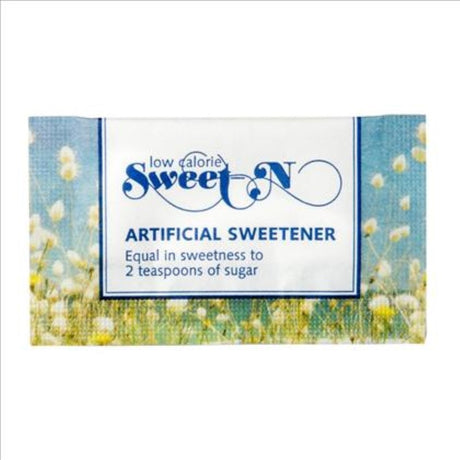 Oxo-degradable sweetener sachets from Healthpak, 750PC, for guilt-free sweetness with nearly zero calories.