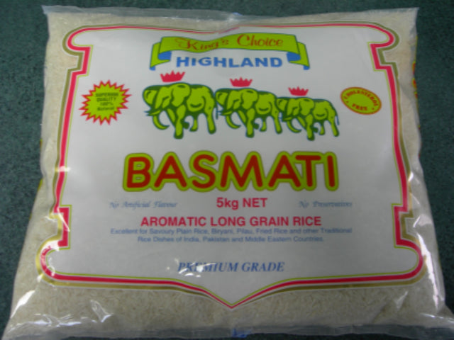 Aromatic 5KG Kings Choice Basmati rice from India, perfect for biryanis and pilafs, elevating your culinary dishes.