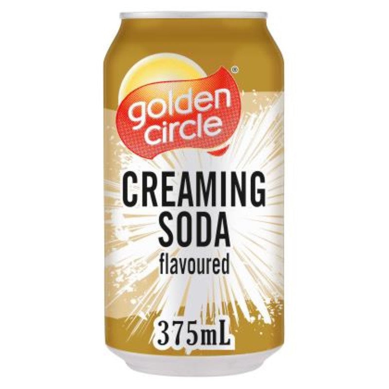 24-pack of Golden Circle Creaming Soda bottles, 375ml each, offering sweet, nostalgic refreshment made in Australia.