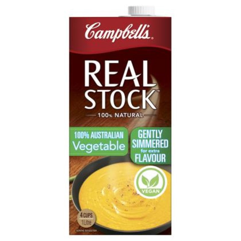 Campbell's Stock Vegetable Liquid - 1L, premium natural stock made from Australian vegetables for rich, flavorful cooking.