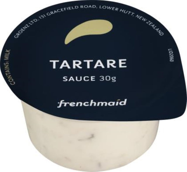 Premium Sauce Tartare by Frenchmaid in 30g sachets, ideal for enhancing seafood and salads with gherkins and capers.