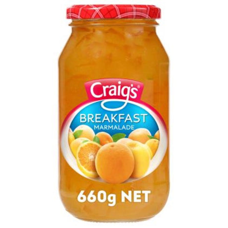 Zesty orange marmalade in a 660g jar, perfect for spreading on toast or adding to recipes. Made in New Zealand.