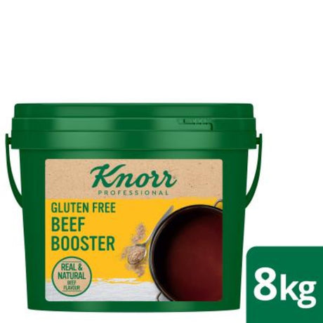 Knorr Booster Beef 8KG pack enhances stocks, sauces, and gravies with rich, natural beef flavor for delicious meals.