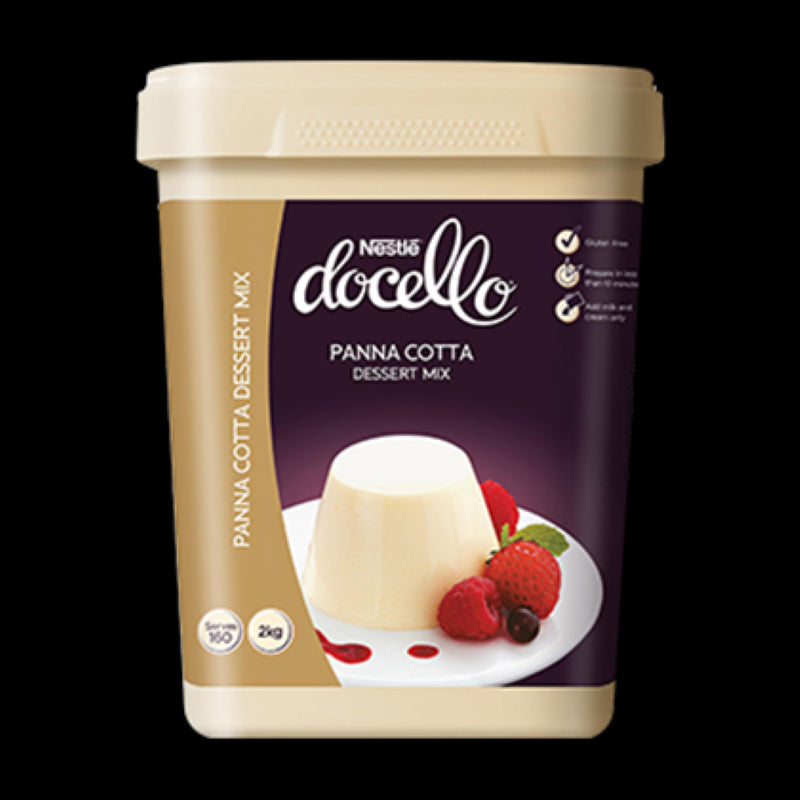 Velvety 2KG Panna Cotta dessert mix by Nestle Docello, authentic Italian recipe for customizable indulgence.