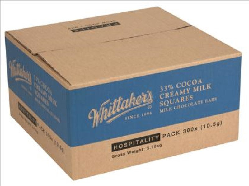 Chocolate Squares Milk 10.5G Wrapped - Whittaker's - 300X10.5G