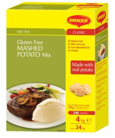 Maggi Instant Gluten Free Potato Mashed, 4KG pack, perfect for quick, creamy mashed potatoes with real potatoes.