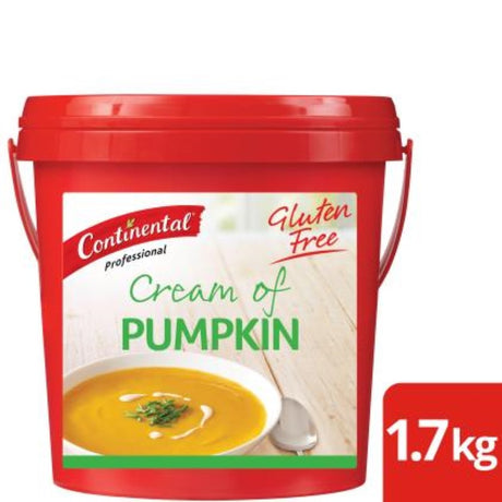 Gluten-free Cream of Pumpkin Soup by Continental, 1.7KG, made with real pumpkin for a hearty, homestyle flavor.