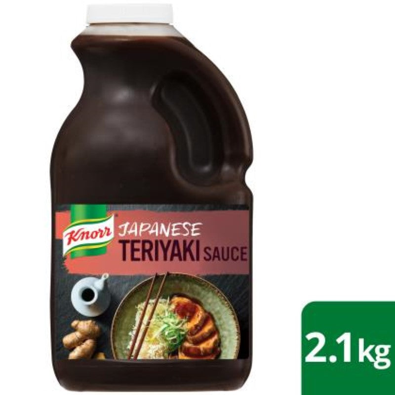 Knorr's 2.1KG Gluten Free Teriyaki sauce blends soy, garlic, ginger, and sesame for authentic flavor in any dish.