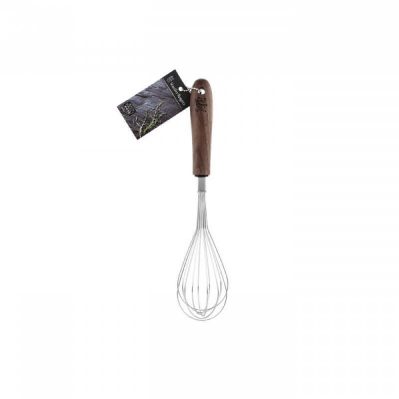 Elegant Stanley Rogers Black Walnut Whisk with ergonomic handle and durable stainless steel head, ideal for all culinary tasks.