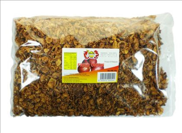 Crispy golden fried shallots from Dragon Phoenix, perfect for garnishing dishes and adding flavor, packed in a 1KG bag.