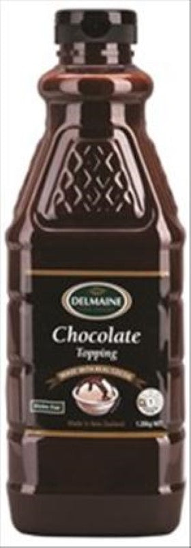 Delmaine 1.2KG Chocolate Topping for desserts, perfect for ice creams and cakes, made in New Zealand.