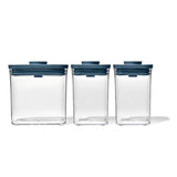 Stylish OXO Good Grips POP 2.0 Container Set in Storm Blue, featuring airtight lids and versatile sizes for organized storage.