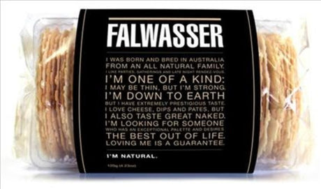 Crispbread Natural Falwasser 120G pack featuring gluten-free, crunchy crackers made from natural ingredients for healthy snacking.