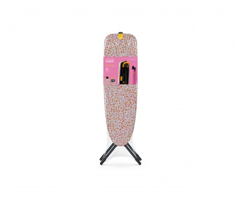 Joseph Joseph Glide Compact Ironing Board with sleek design, height adjustability, and removable silicone mat for easy storage.