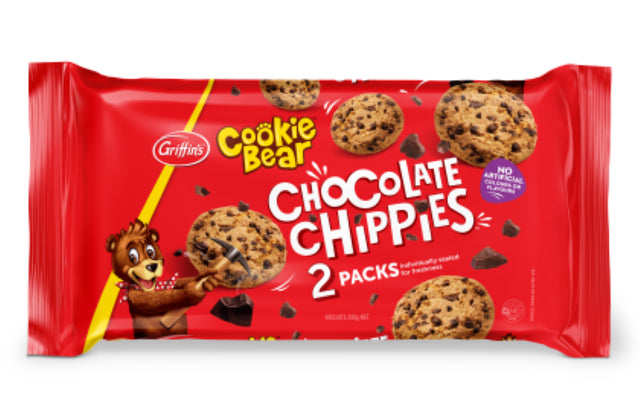 Griffin's Biscuit Chocolate Chip Twin Pack, 320g of rich chocolate chip cookies, perfect for snacking or sharing.