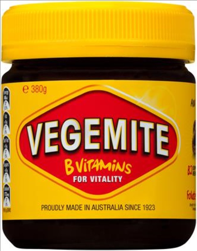 A 380G jar of Kraft Vegemite, an iconic Australian yeast extract spread rich in umami flavor and B vitamins.