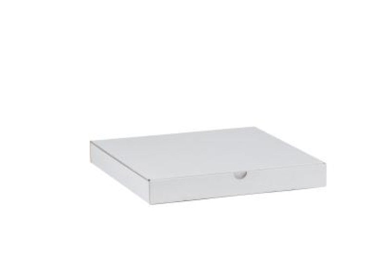 Durable 13-inch white pizza boxes with self-locking design, perfect for delivery and takeout. Pack of 50.