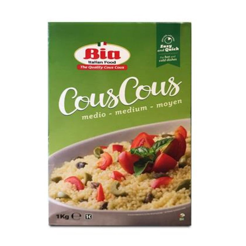 Premium 1KG Bia Couscous from Italy, perfect for quick, nutritious meals and versatile recipes like salads and tagines.