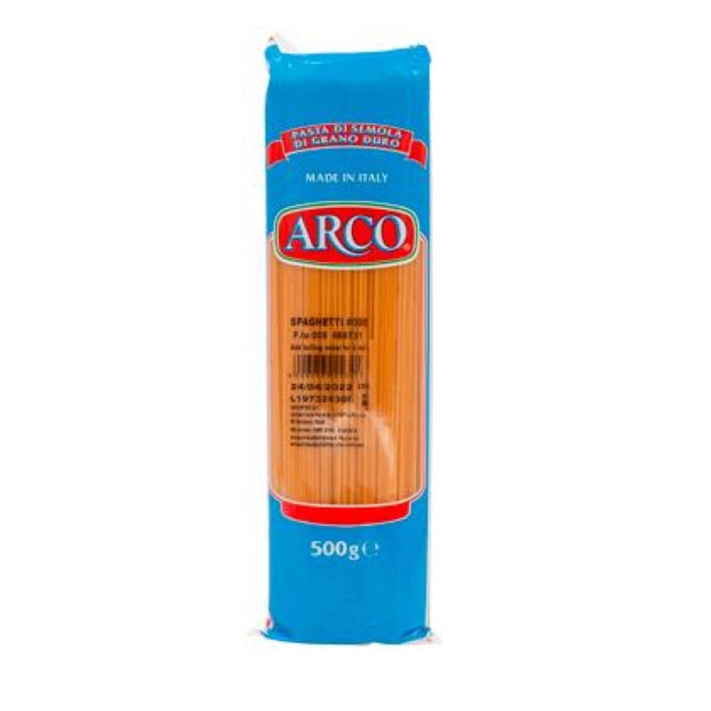 ARCO Pasta Spaghetti 500G, crafted from premium durum wheat for authentic Italian taste and perfect al dente texture.