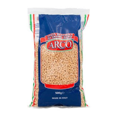 Couscous Pearl (Piombi Israeli) from ARCO in a 500g pack, ideal for gourmet recipes and versatile culinary uses.