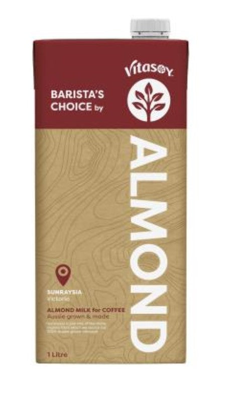 Creamy almond milk for baristas, perfect for frothing and coffee drinks, in a 1L carton.