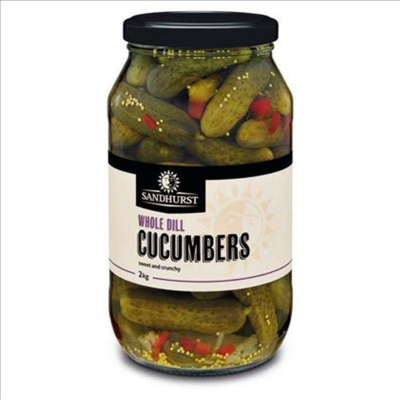 Fresh Whole Dill Cucumbers by Sandhurst, 1.9KG, perfect for pickling, snacking, or enhancing dishes.