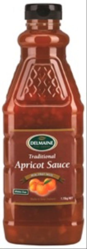 Delmaine Apricot Sauce 1.15KG jar, ideal for glazing meats and enhancing desserts with fruity sweetness.