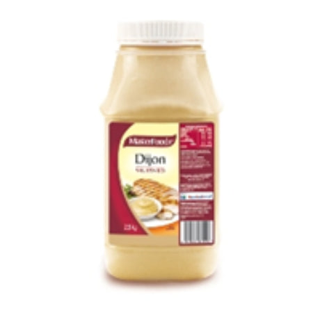 Premium 2.5KG jar of MasterFoods Dijon mustard, perfect for enhancing sandwiches, dressings, and marinades with tangy flavor.