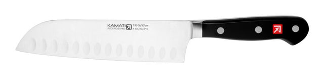 Classic Santoku knife with a 17cm stainless steel blade, designed for precise chopping and slicing with an ergonomic handle.