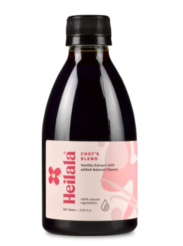 Bottle of Heilala Vanilla Extract Natural, 320ML, showcasing rich flavor for baking and cooking, sourced from New Zealand.