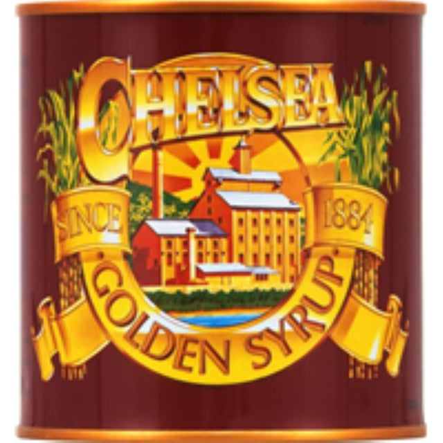 Chelsea Golden Syrup 1KG tin, a thick, rich syrup perfect for baking and adding caramel flavor to desserts and treats.