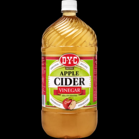 Tangy DYC 4% Apple Cider Vinegar in a 2L bottle, perfect for cooking, dressings, and health tonics. Made in New Zealand.