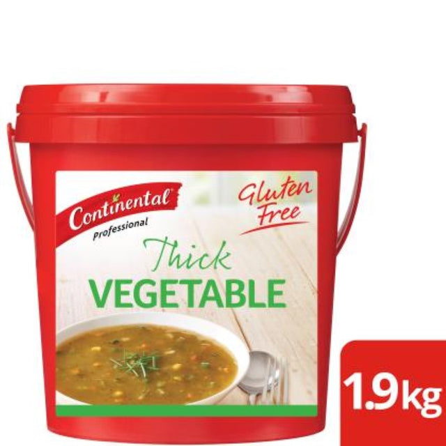 Hearty gluten-free vegetable soup (1.9KG) by Continental, made with real veggies for a comforting meal or base.