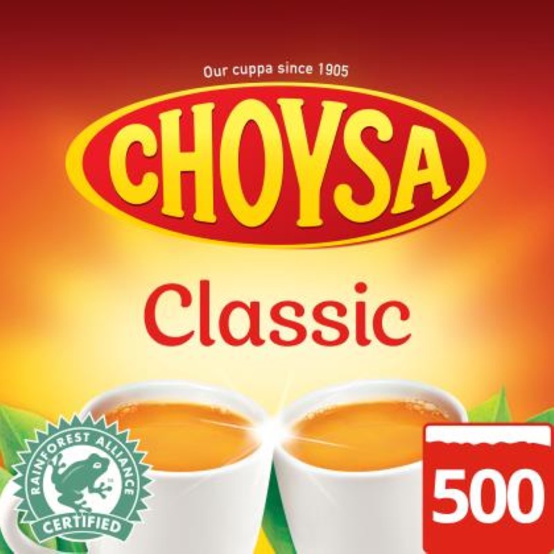 Premium 500PC Choysa tea bags, rich full-flavor black tea, perfect for home, office, or gatherings.