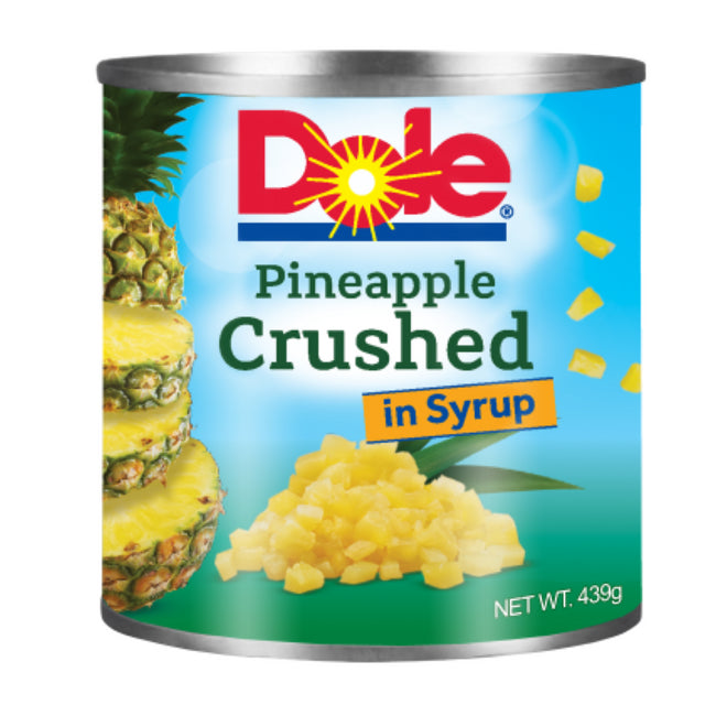 Pineapple Crushed Syrup by Dole in 439g, a tropical syrup perfect for cocktails and desserts, made from juicy pineapples.