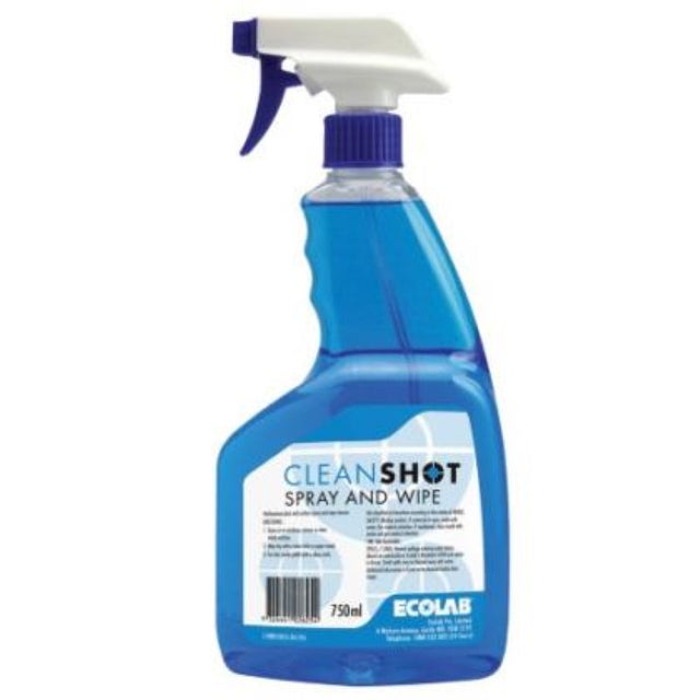 Ecolab Cleaner Spray and Wipe 750ML, a multi-purpose cleaner for spotless hard surfaces and glass with easy application.