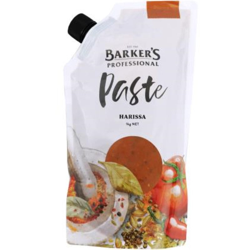 Barkers 1KG Harissa Paste, vibrant and spicy condiment for elevating dishes and enhancing flavors in cooking.