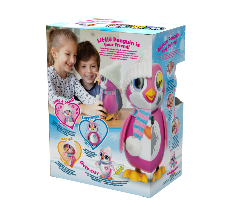 Interactive Rescue Penguin Kit by Silverlit, featuring a color-changing heart and unboxing surprises for nurturing play.