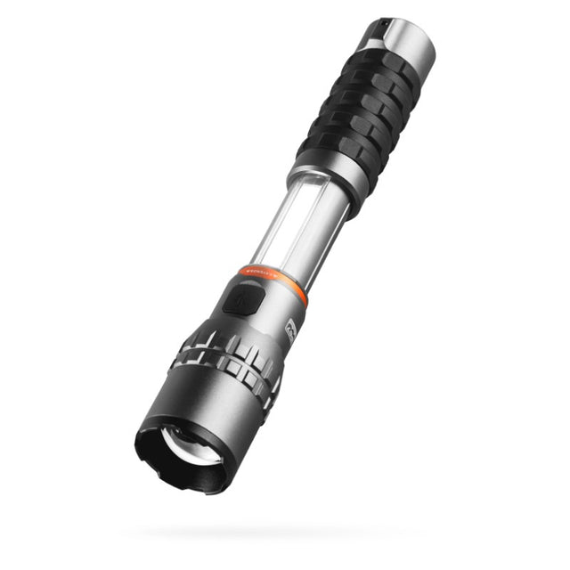 Powerful 2000-lumen LED flashlight with charging capability, magnetic base, and versatile lighting modes for outdoor and home use.