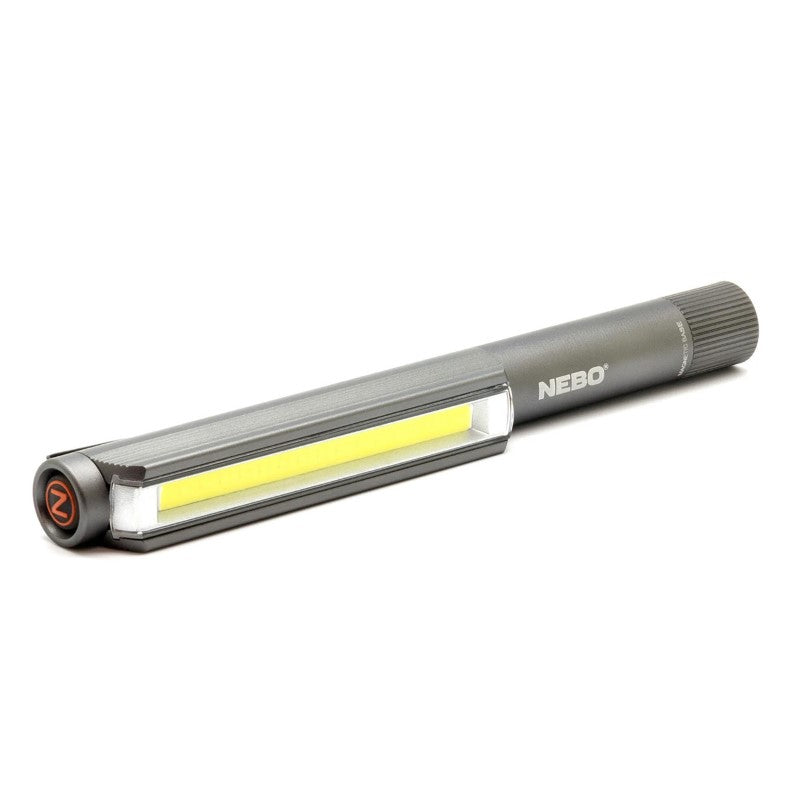 Compact Nebo Lil Larry flashlight with 250 lumens, multiple light modes, and durable, water-resistant aluminium body.