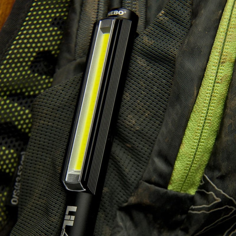 Compact and durable Nebo Lil Larry flashlight with 250 lumens, multiple modes, and powerful magnetic base.