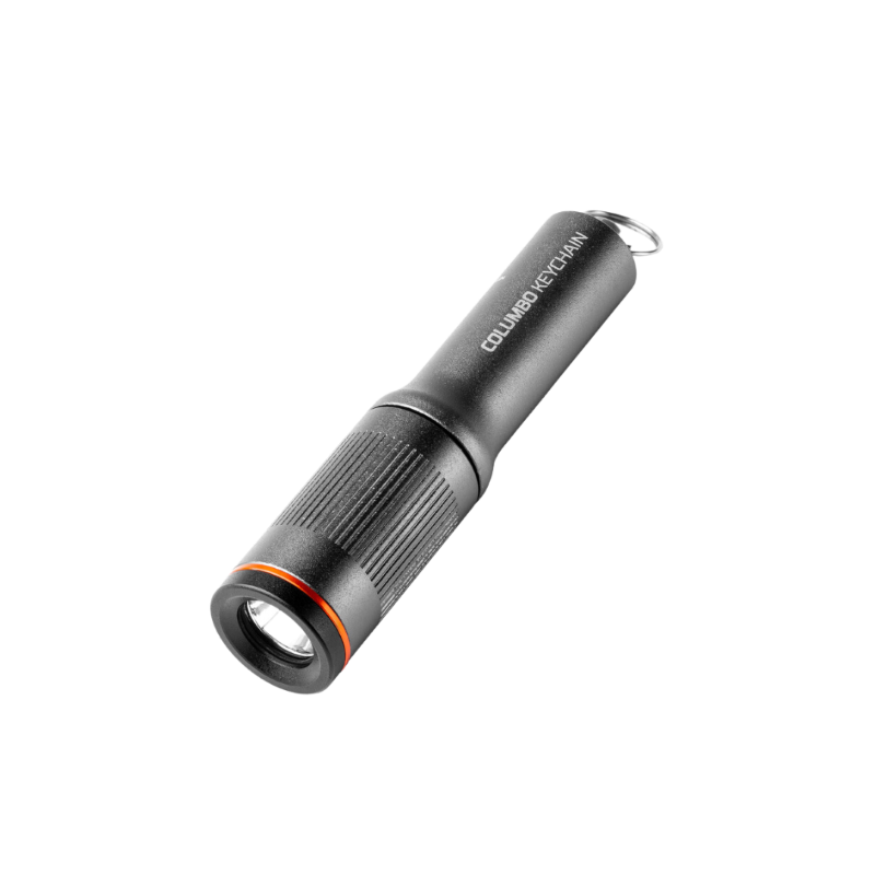 Sleek Nebo Columbo Keychain Pocket Light, durable aluminum, 100 lumen LED, waterproof, compact for easy portability.